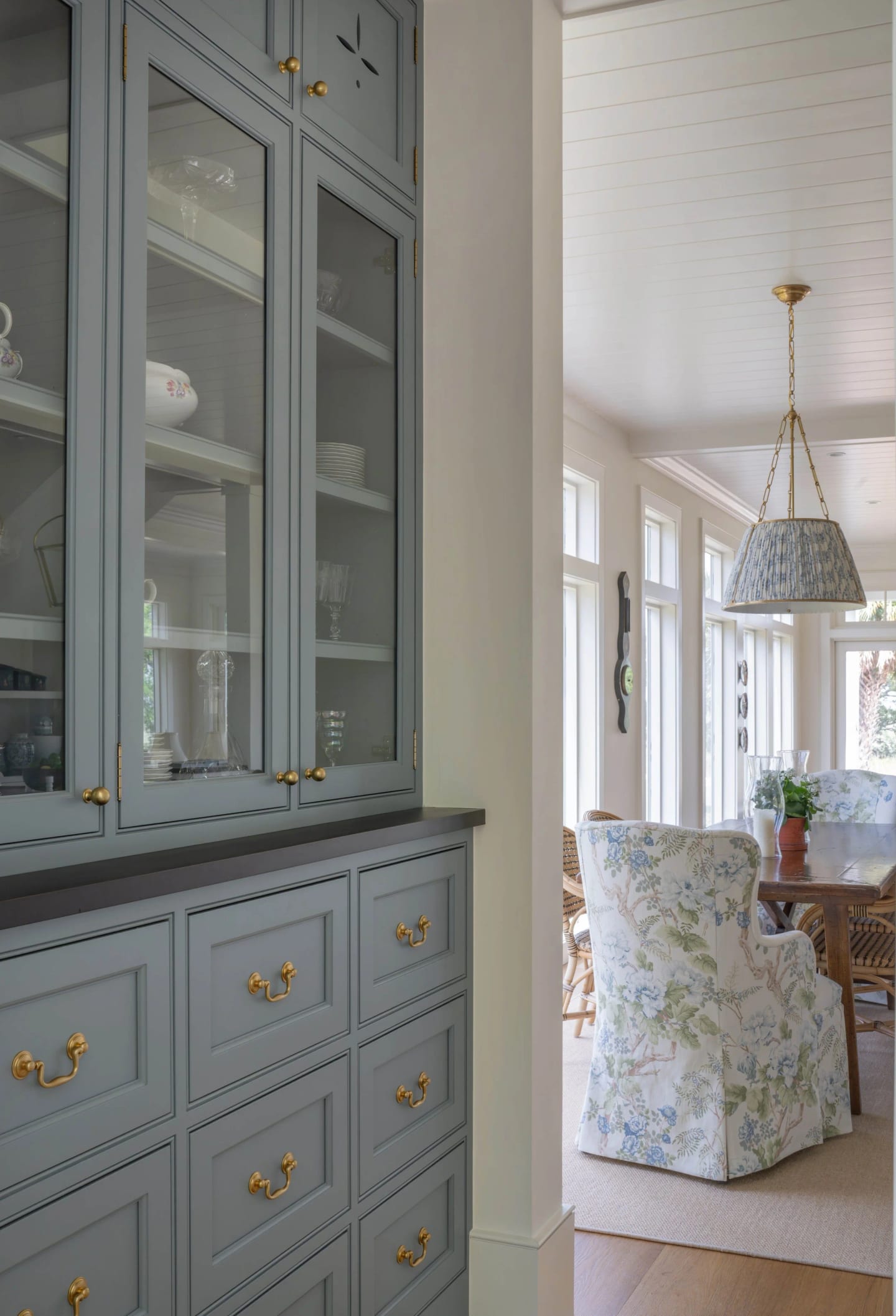 Kitchen hutch detail, Lowcountry Waterfront Home on Spring Island, South Carolina