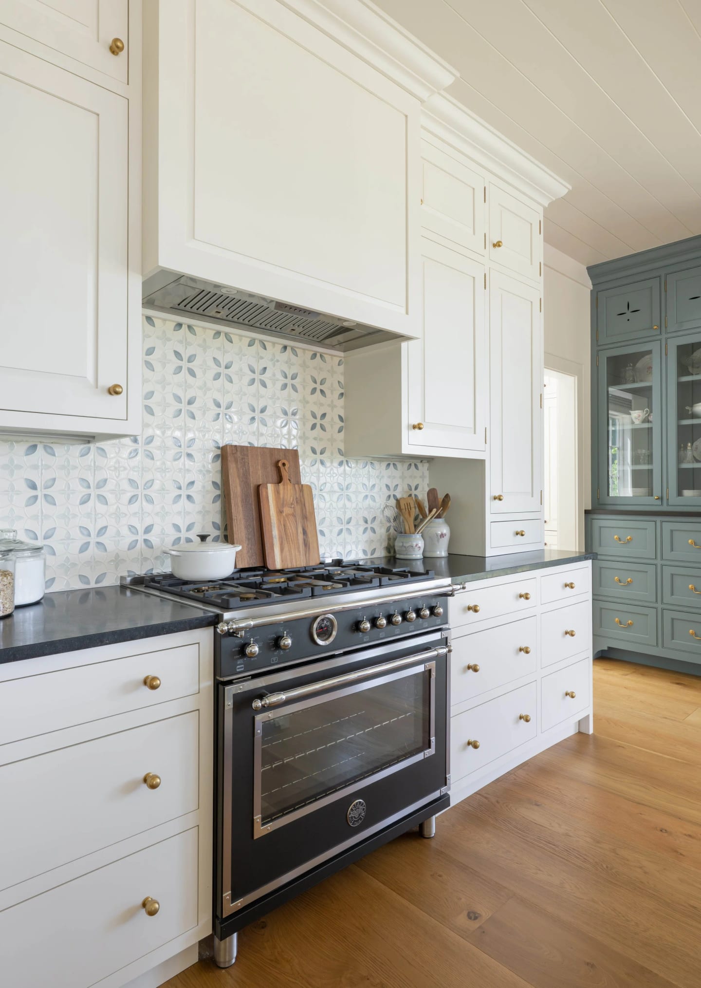Kitchen range detail, Lowcountry Waterfront Home on Spring Island, South Carolina