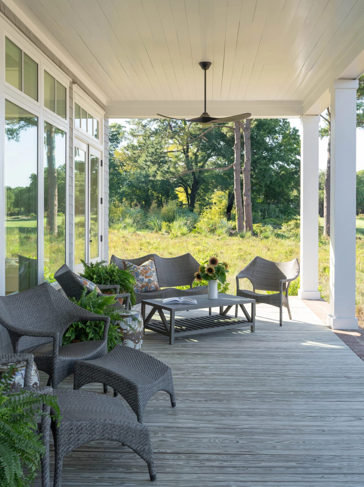 Porch marsh view, Lowcountry Waterfront Home on Spring Island, South Carolina