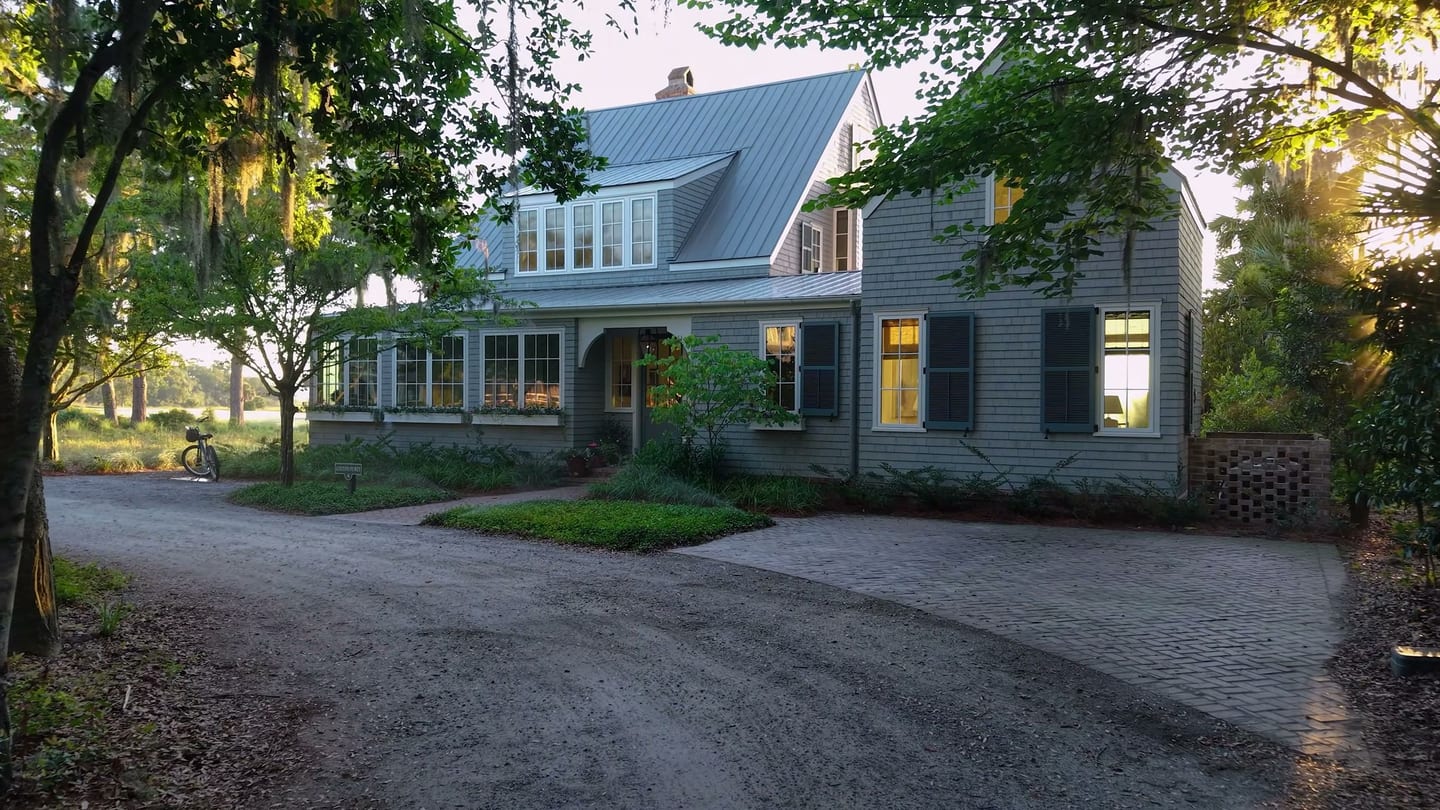 The Lowcountry Waterfront Home on Tabby Links Lane, a still from the film of the completed renovation